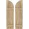 Ekena Millwork Americraft 4-Board (2 Batten) Wood Joined Board-n-Batten Shutters w/ Arch Top, ARW101BQ414X77UNH, PR ARW101BQ414X77UNH - alternate 1